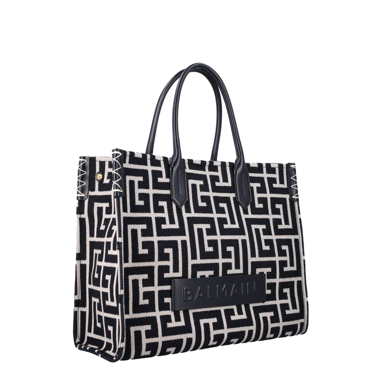 B-Army 42 Monogram Jacquard and Leather Tote Bag
