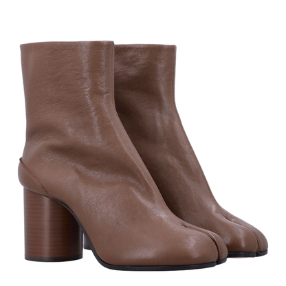 Brown Lambskin Leather Tabi Chelsea Boots