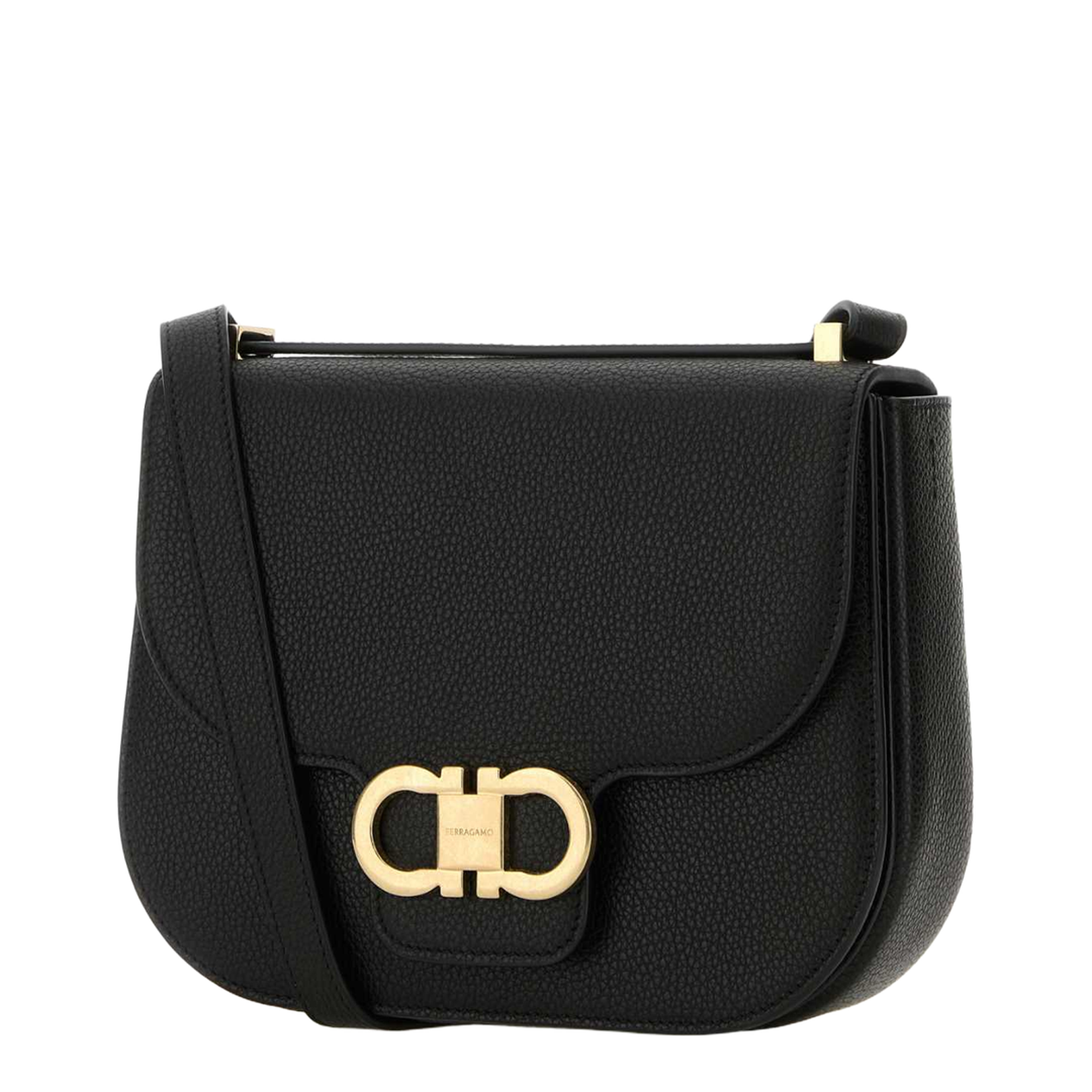 Black leather crossbody bag