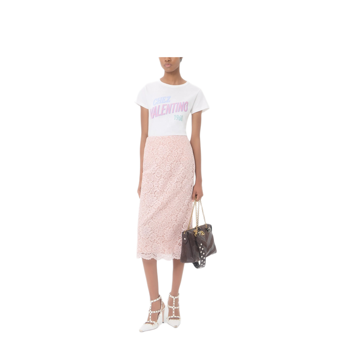 White Cotton T-Shirt With Logo Print