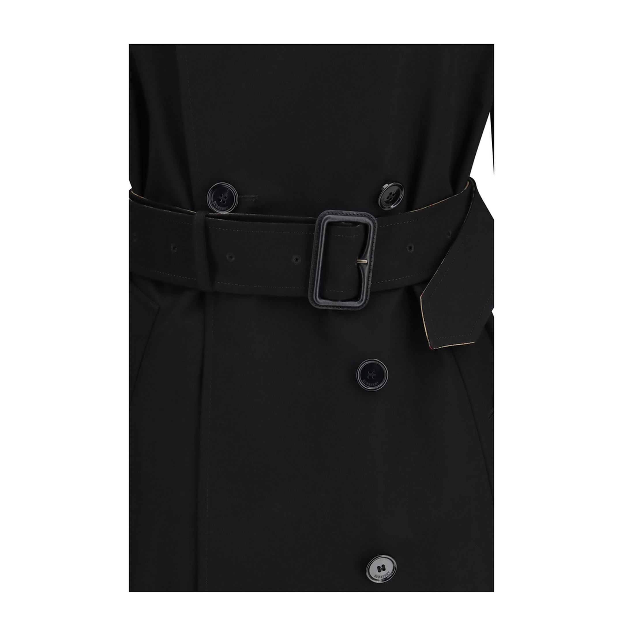 MAYFEYR - Burberry - Long Gabardine Trench Coat With Check Collar - 8135483