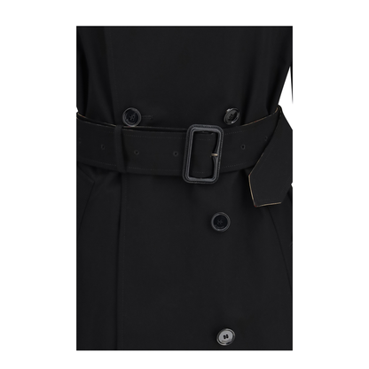 MAYFEYR - Burberry - Long Gabardine Trench Coat With Check Collar - 8135483