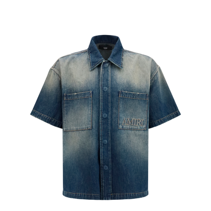 MAYFEYR - Amiri - Embroidered Logo Denim Shirt - AM326SH001