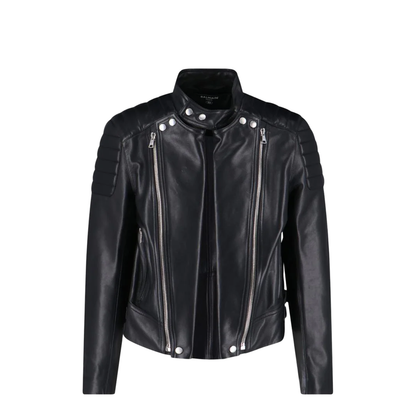 Leather Biker Jacket - Black