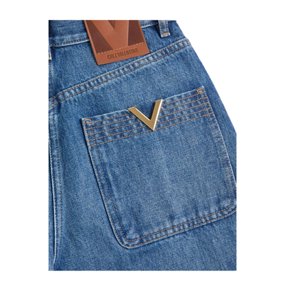 MAYFEYR - Valentino - Denim Trousers With V Gold - BDD29K9Y8