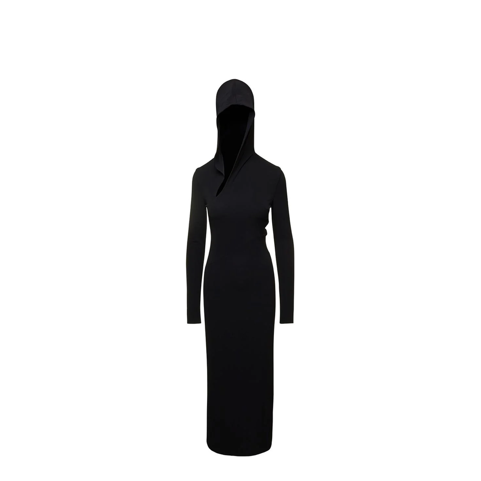 Long Cut-Out Hooded Dress