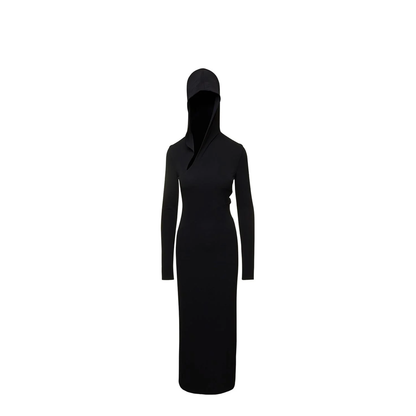 Long Cut-Out Hooded Dress