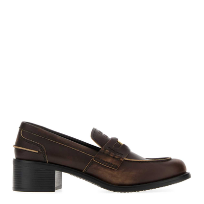 MAYFEYR - Miu Miu - Brown Leather Loafers - 5D276EF0503G48F0192