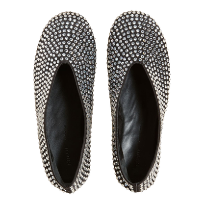 Crystal Embellished Ballet Suede Flat