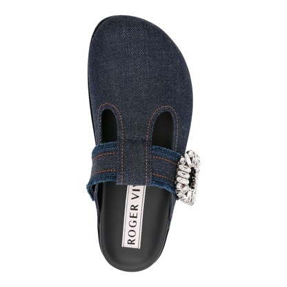 Slidy Mules in Denim