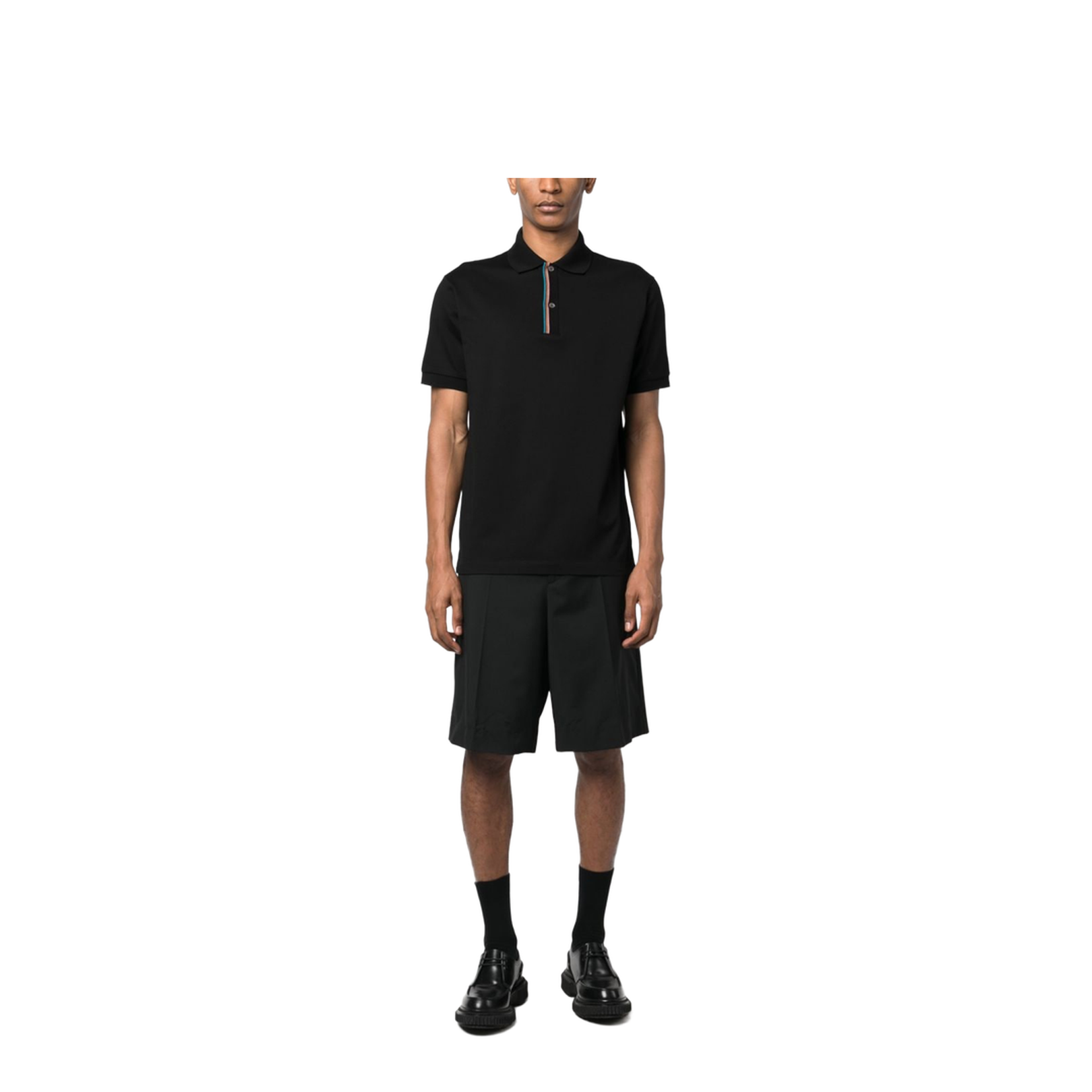 Black Cotton Polo Shirt