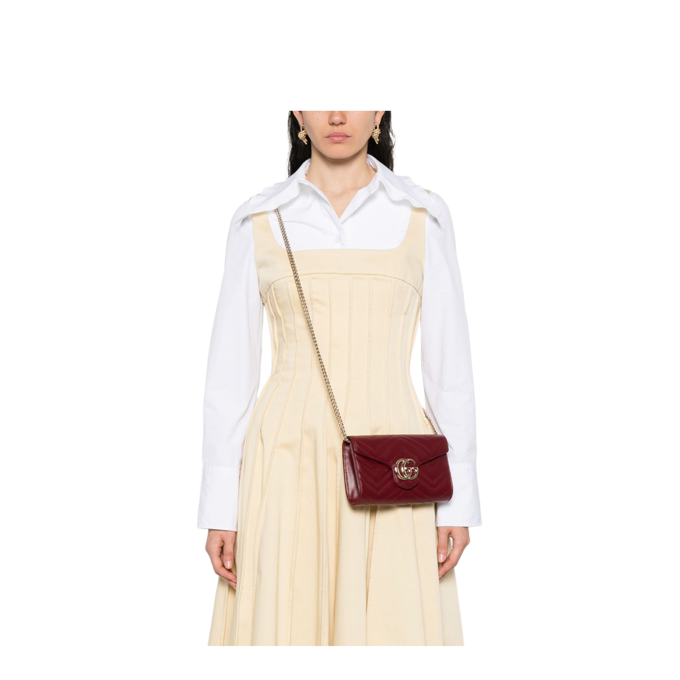 Wallet on Chain in Rosso Ancora Red Leather