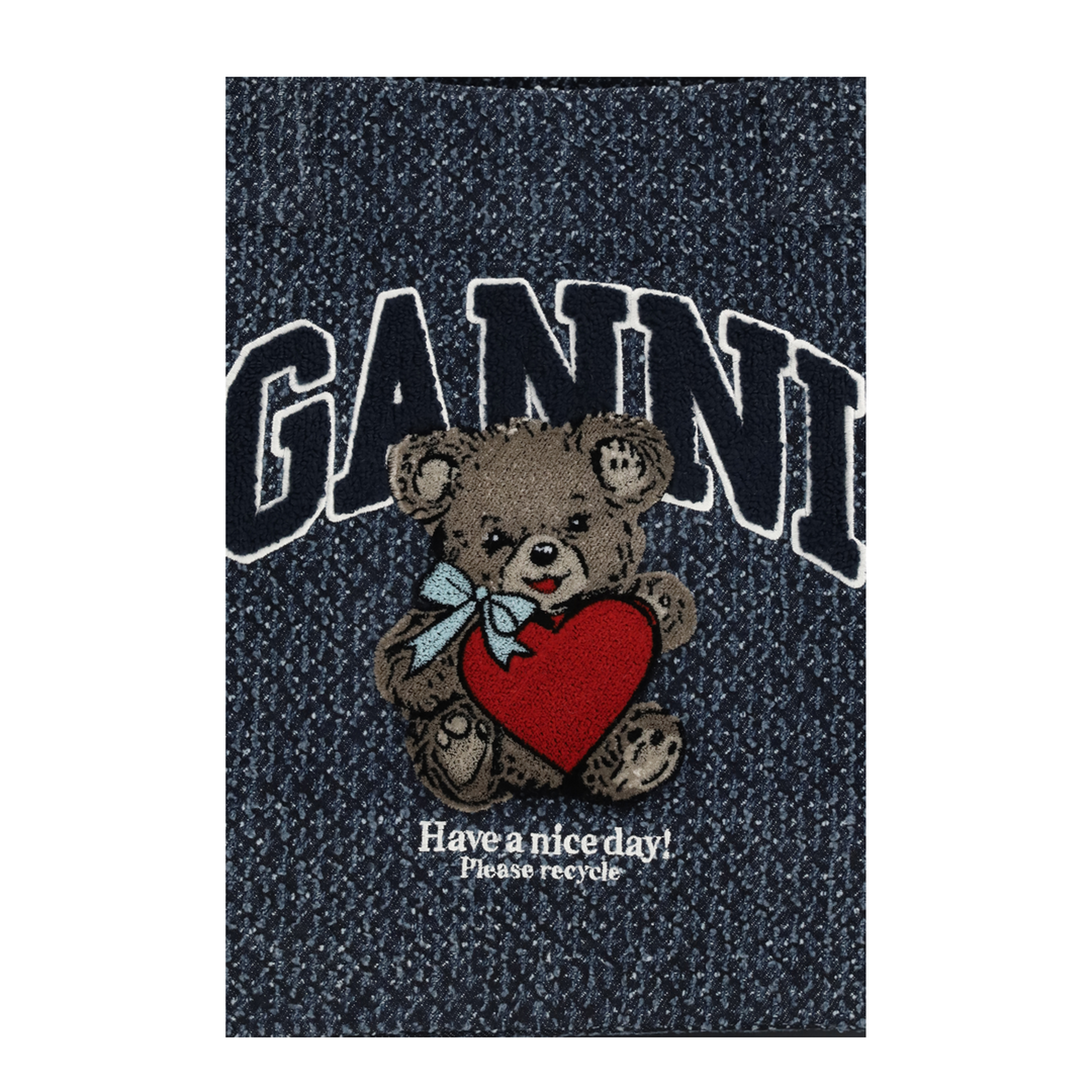 MAYFEYR - Ganni - Medium Denim Tote Bag With Bear - B2110028