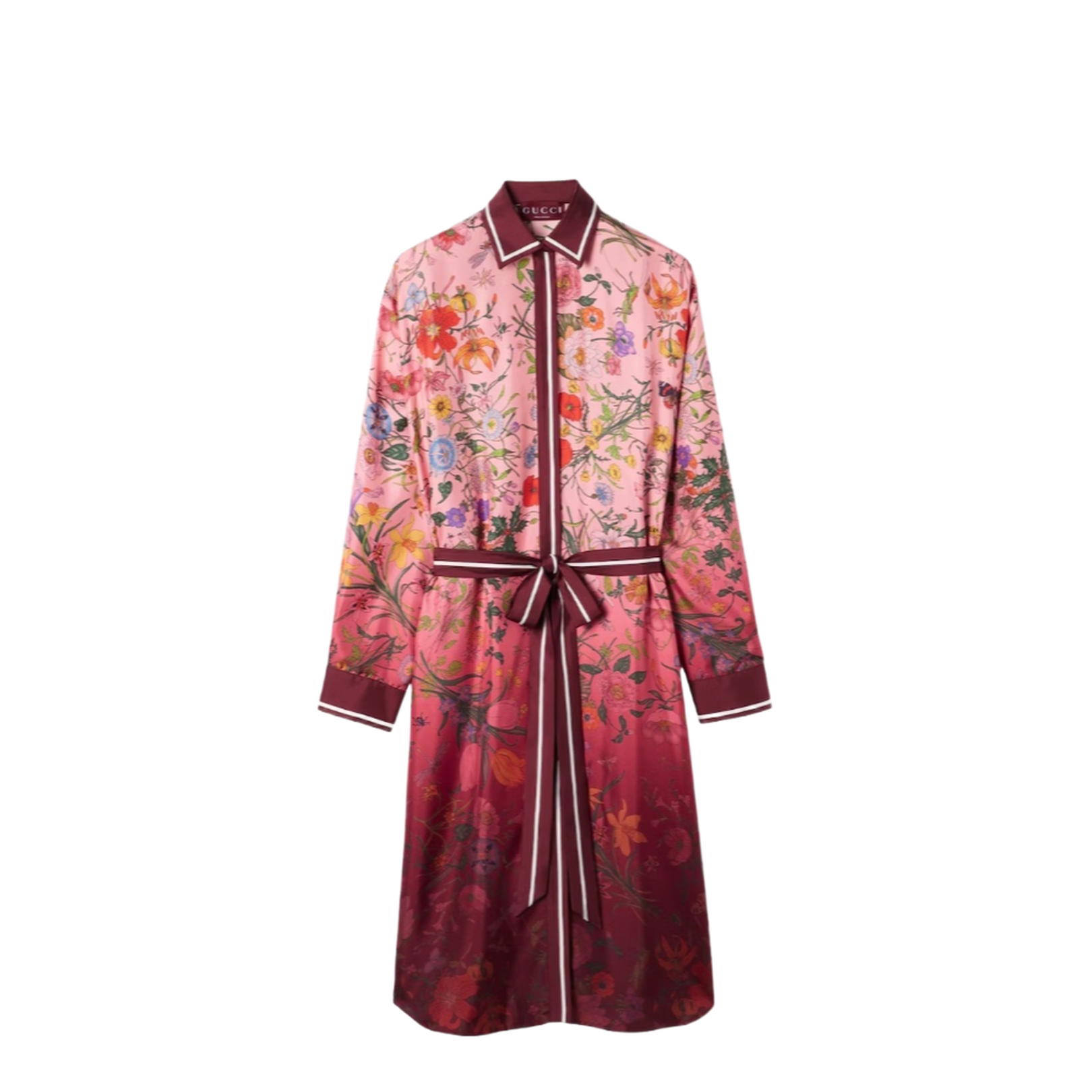 Printed Silk Twill Shirt Dress