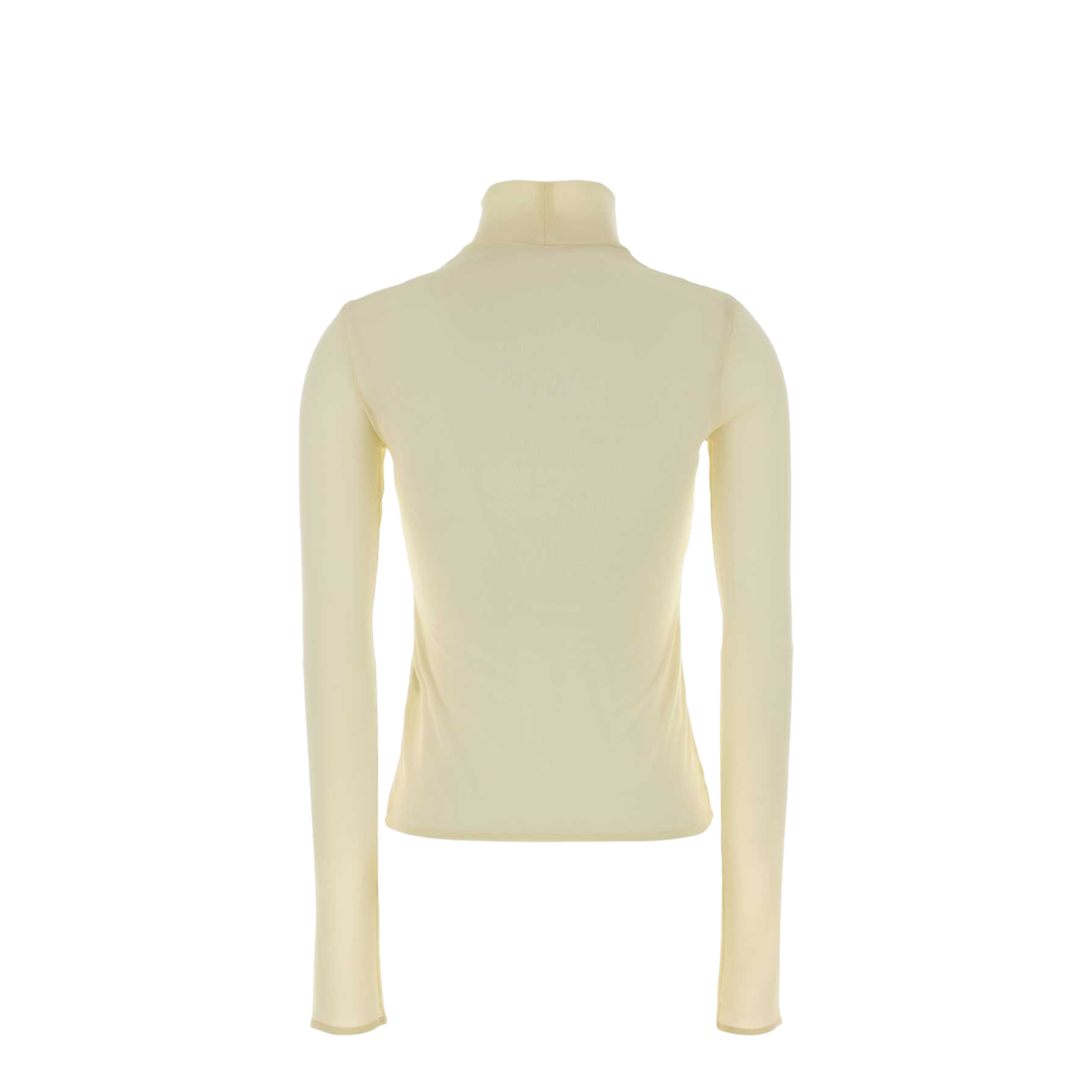 Long Sleeve Turtleneck Fitted Top In Neutral