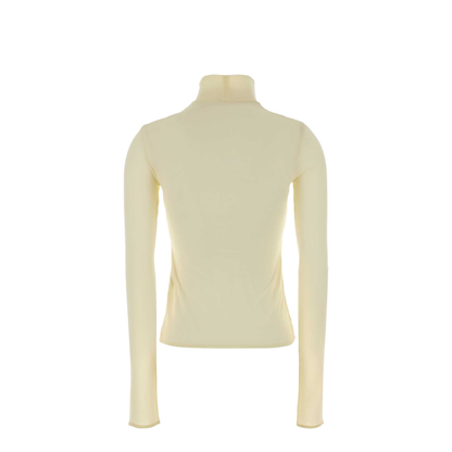 Long Sleeve Turtleneck Fitted Top In Neutral