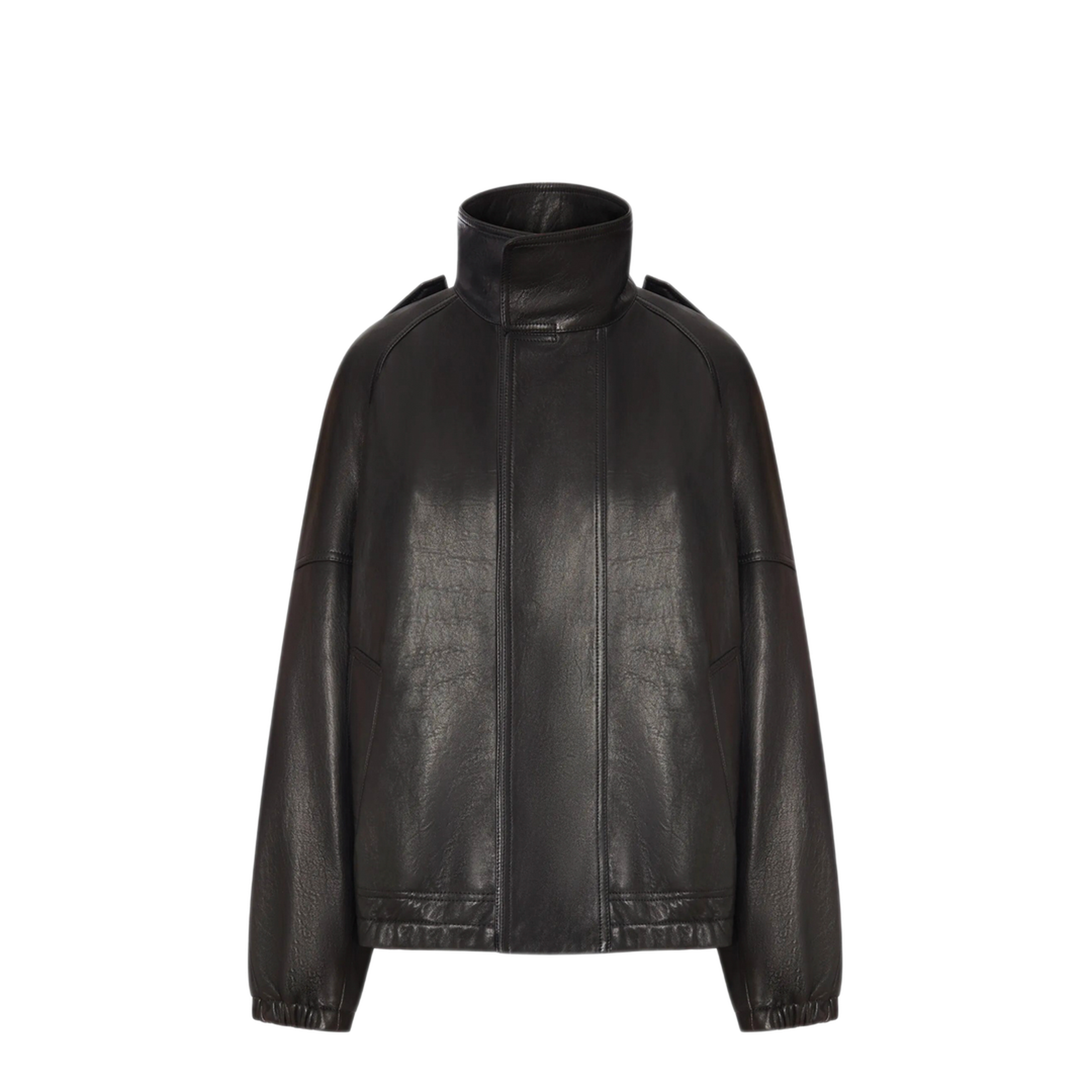 MAYFEYR -  - High-Neck Oversized Leather Jacket - 858507YCNF2