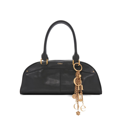 Bowling Bag in Soft Leather Black