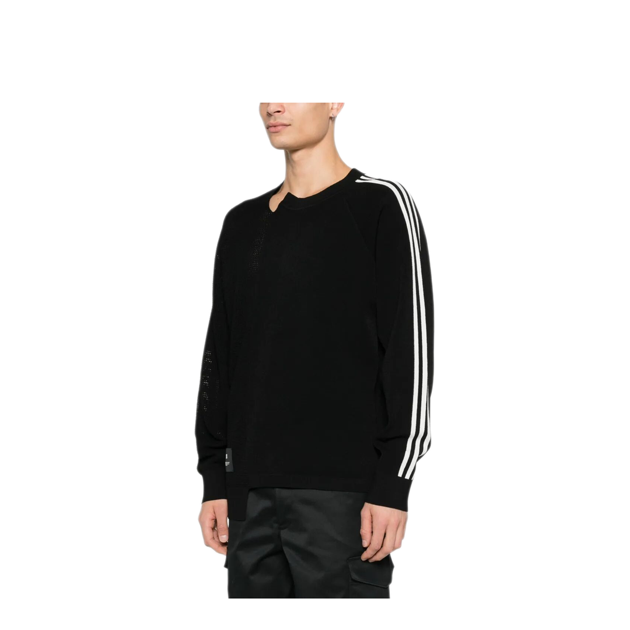 MAYFEYR - Y-3 - Logo Perforated Knit Sweater - KR2395BLACKWHITE
