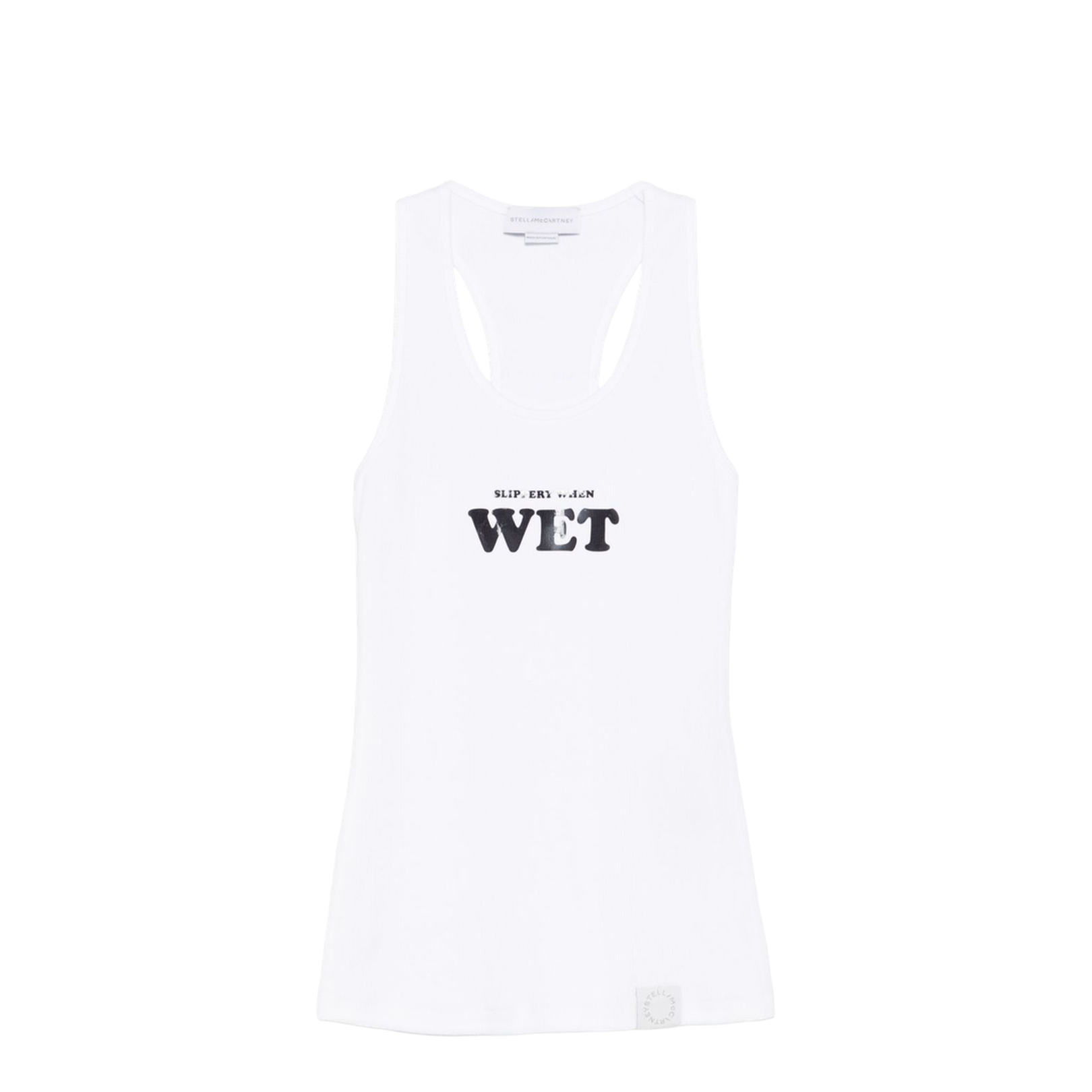 Pure White Slippery When Wet Racerback Tank Top