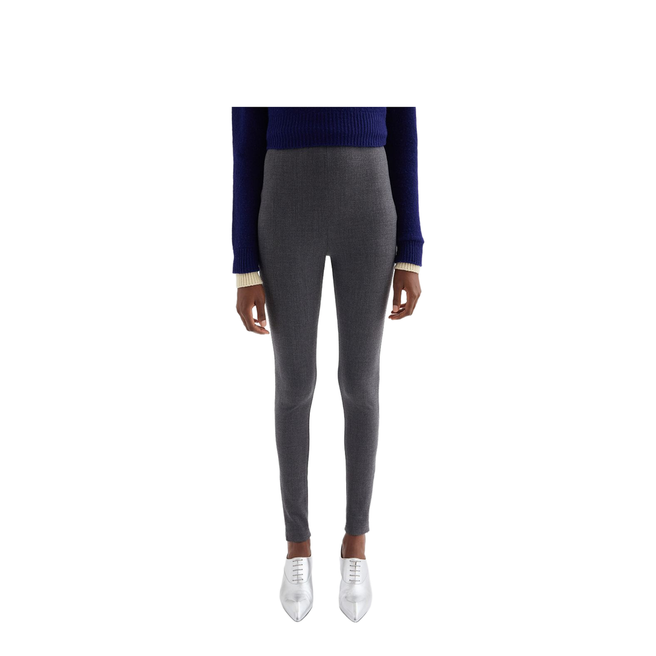 Black Stretch Virgin Wool Blend Pant