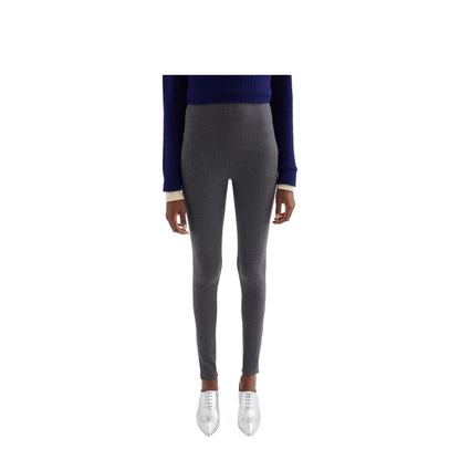 Black Stretch Virgin Wool Blend Pant