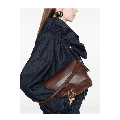 Mamma Baguette Medium Leather Shoulder Bag - Brown