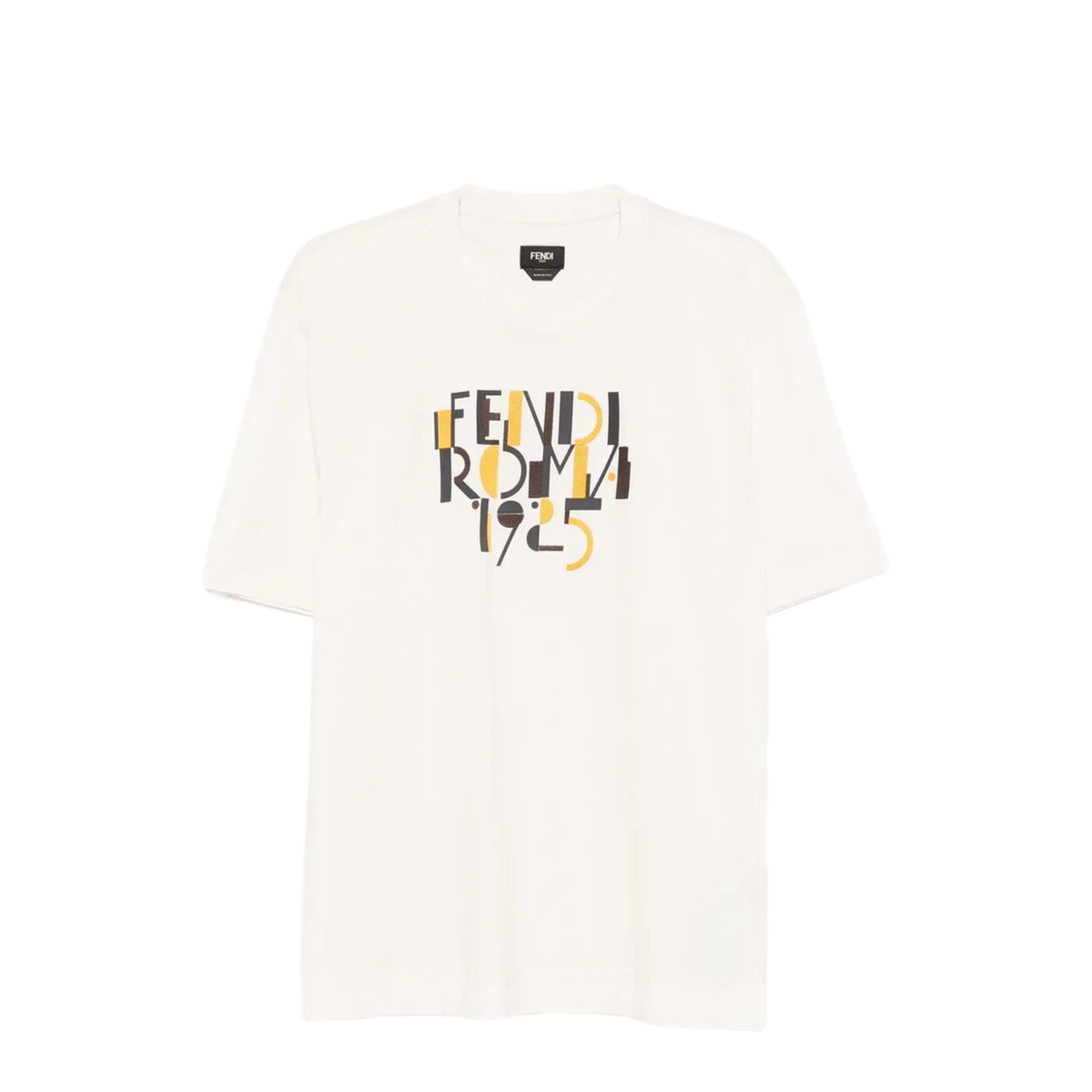 White Cotton T-Shirt with Logo Print