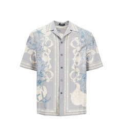 Versace baroque printed silk bowling shirt set for the