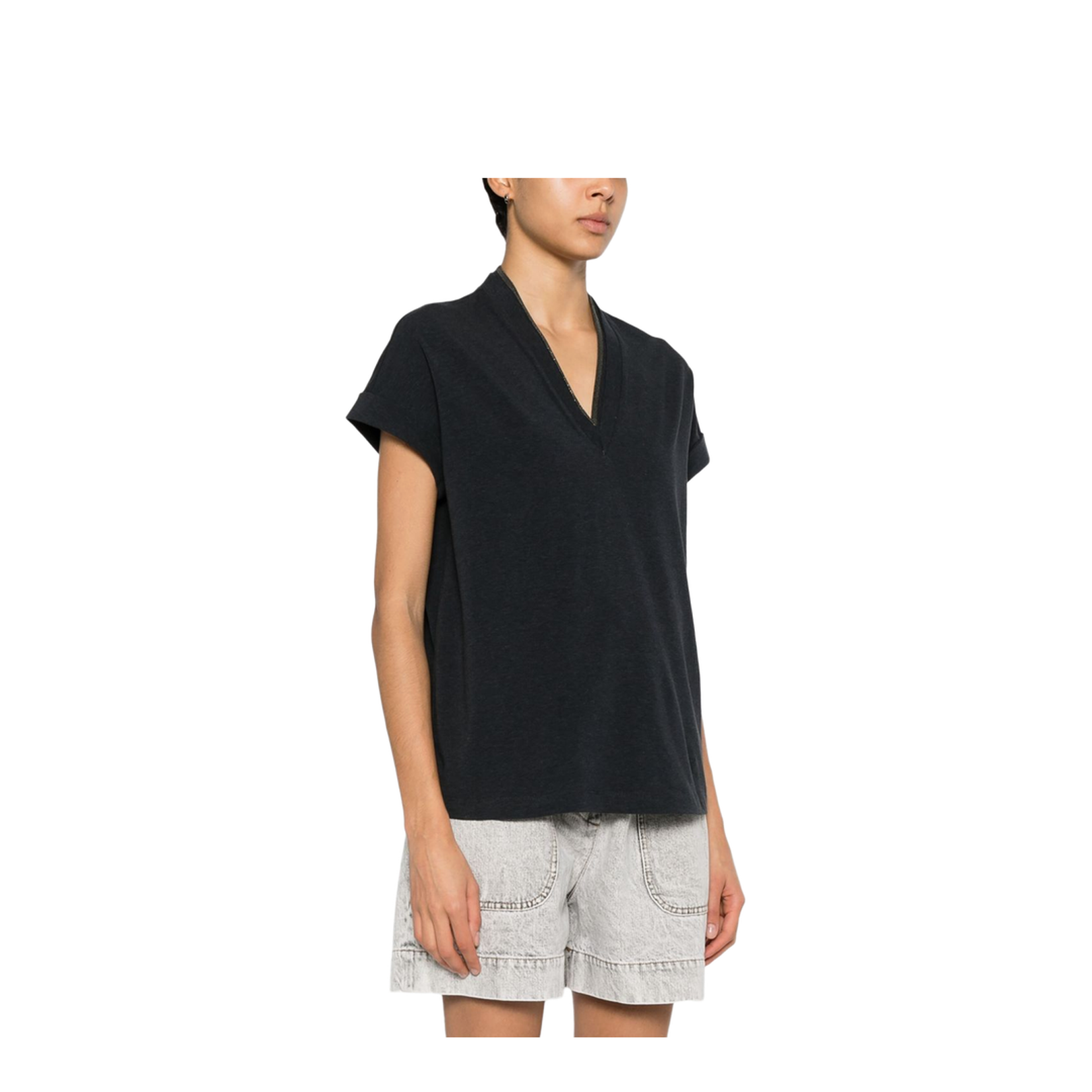 Cotton V-Necked T-Shirt