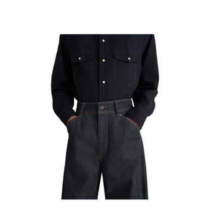 Twisted Denim Cotton Jeans