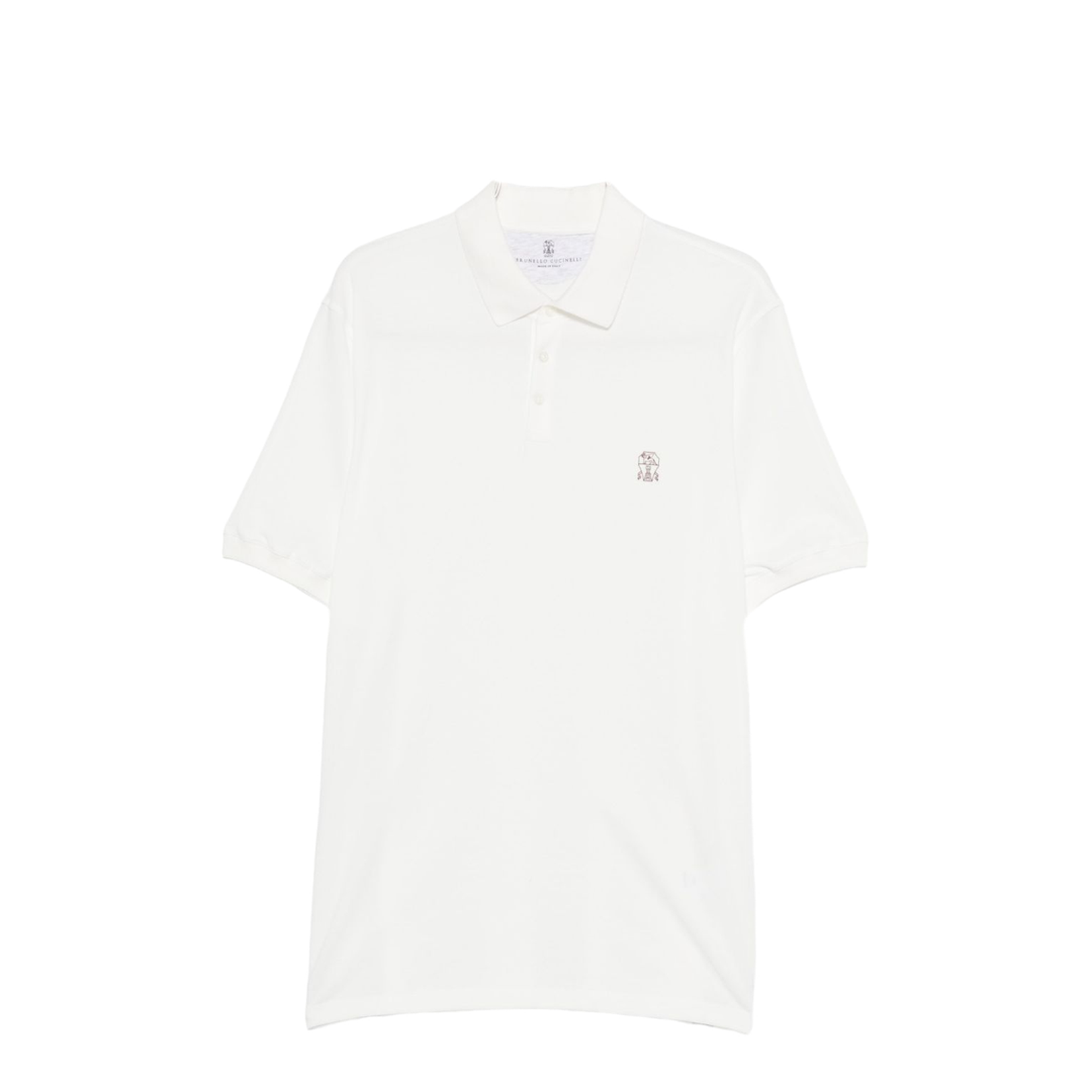 White Short Sleeve Three-Button Placket Shirt