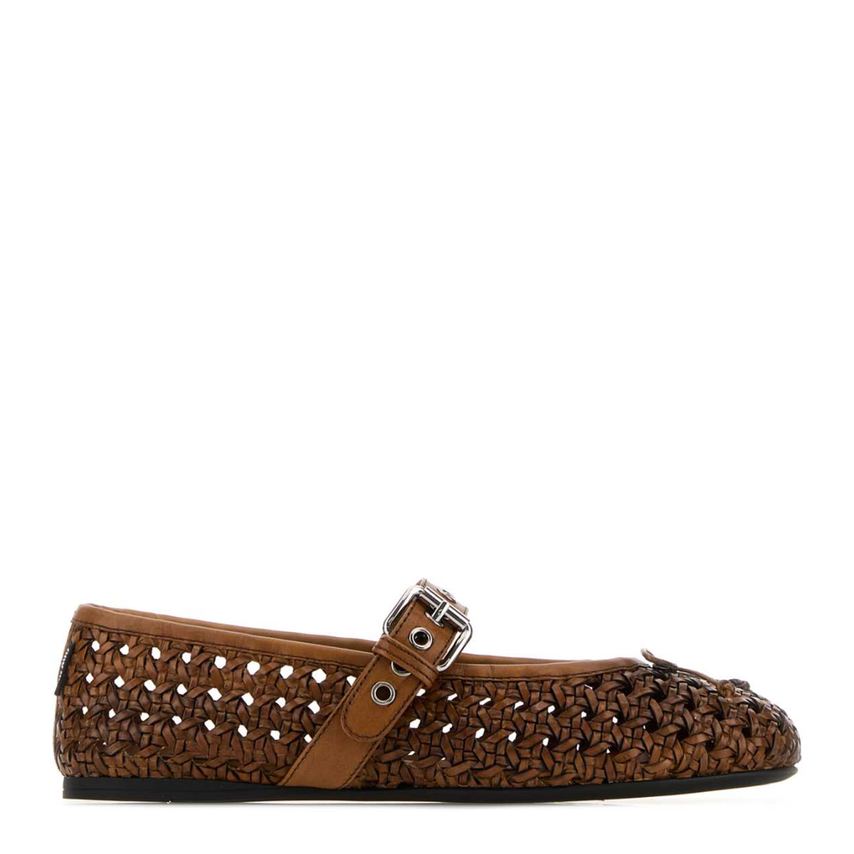 MAYFEYR - Miu Miu - Brown Leather Ballerinas - 5F684EF0053ZN7F0046