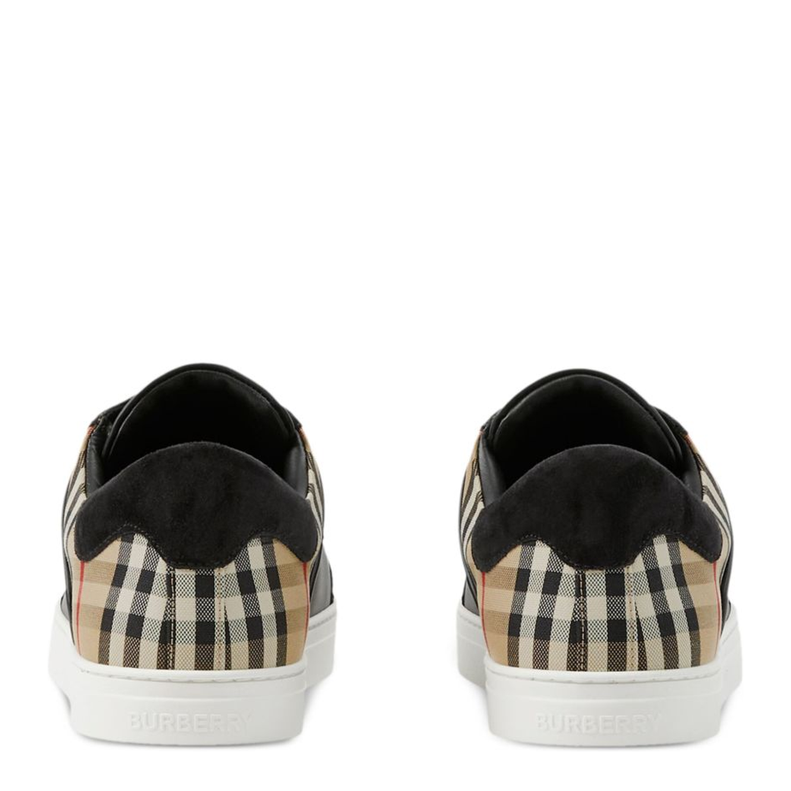 Check and Leather Sneaker