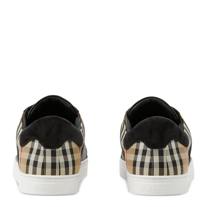 Check and Leather Sneaker