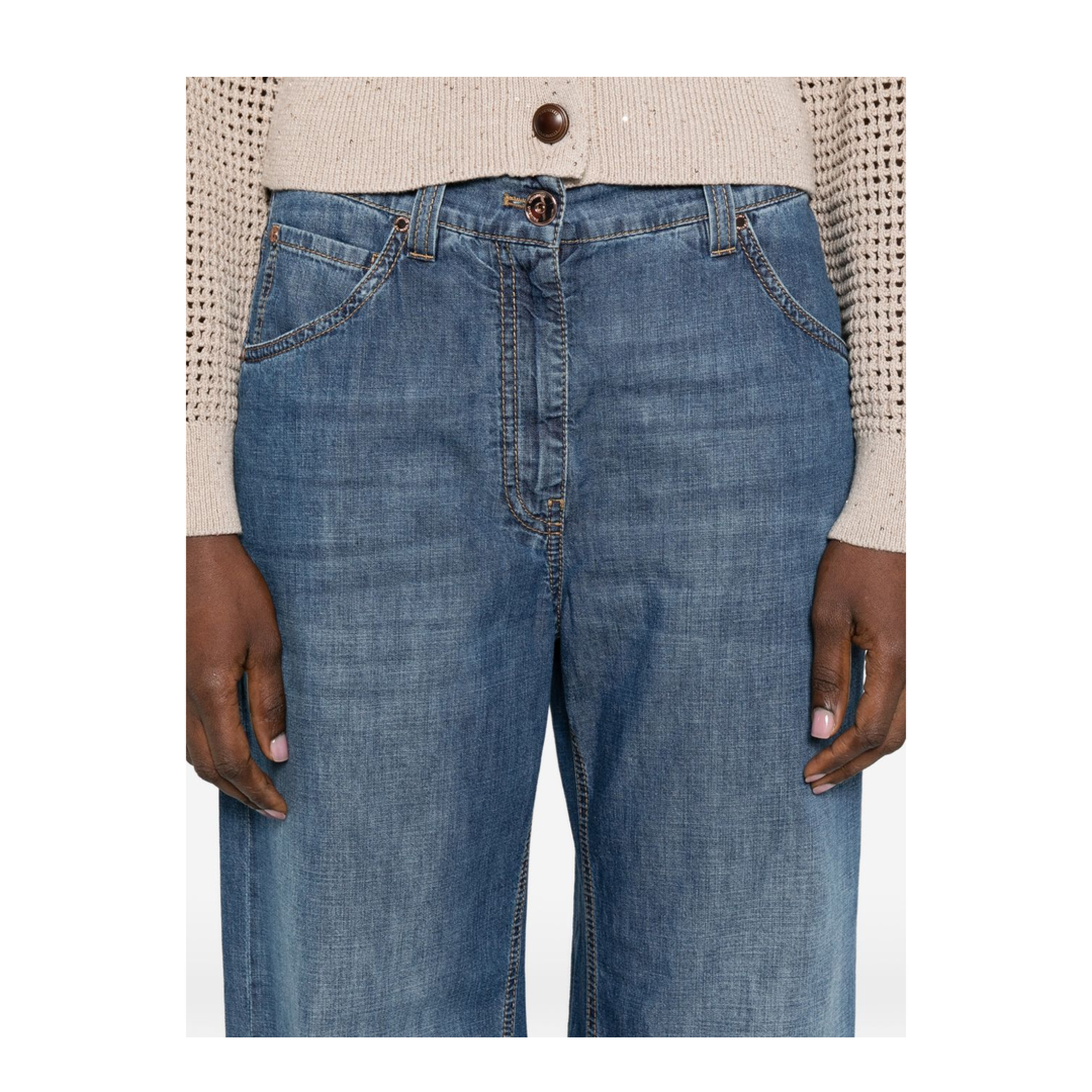 Women's Wide Leg Denim Jeans Blue