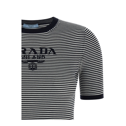 MAYFEYR - Prada - Striped Silk Crewneck Sweater With Logo - P24T1FSWMO19BVF022X