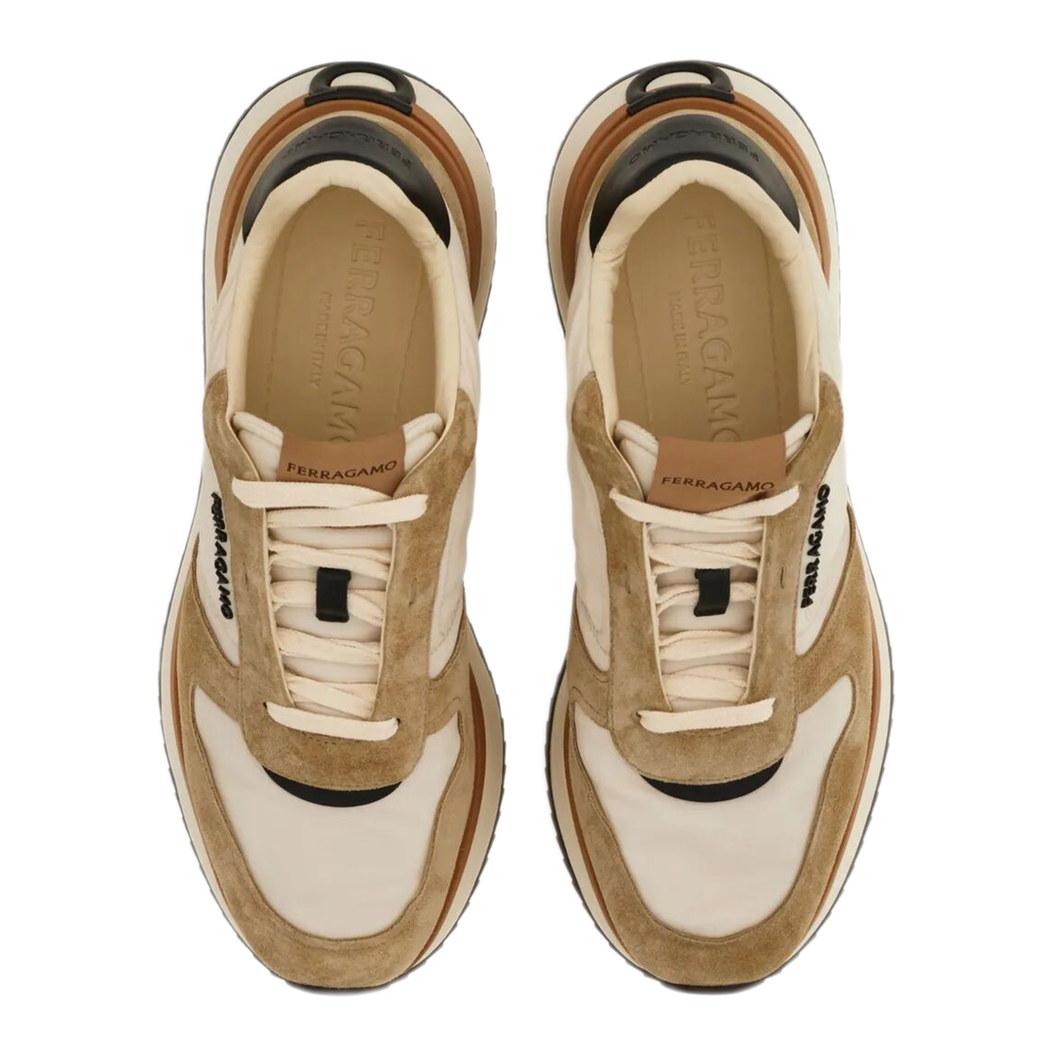 MAYFEYR - Ferragamo - Atlantic Waterproof Fabric And Suede Sneakers - 02A1300787605SAFARI