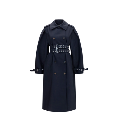 MAYFEYR - Ganni - Double-Breasted Cotton Trench Coat With Double Belt - A1010222