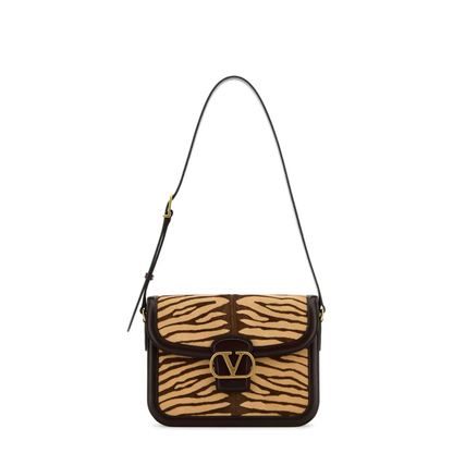 Two-tone Calf Hair And Leather 9to5 Shoulder Bag
