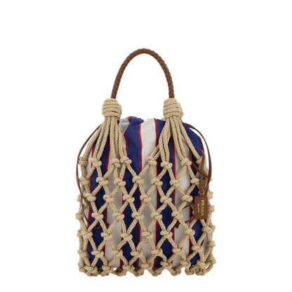 Beige Mesh Handbag