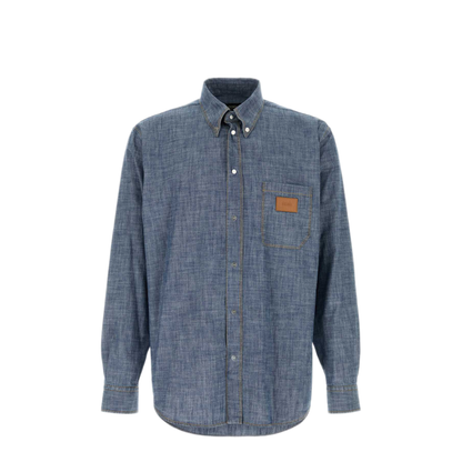 MAYFEYR - Fendi - Light Blue Chambray Shirt - FS1296AY0CF0EX7
