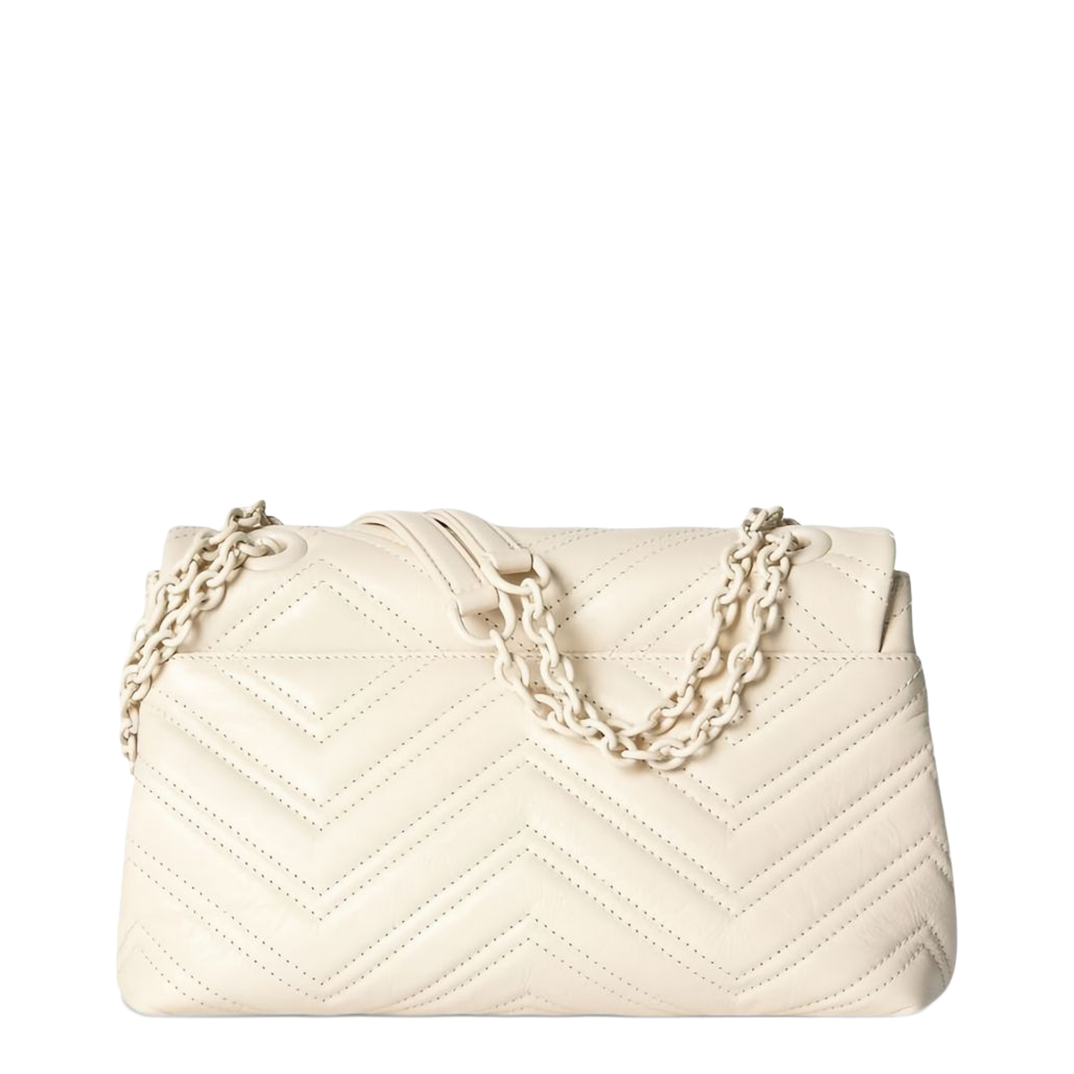 GG Marmont Small Matelassé Chevron Leather Shoulder Bag - Ivory