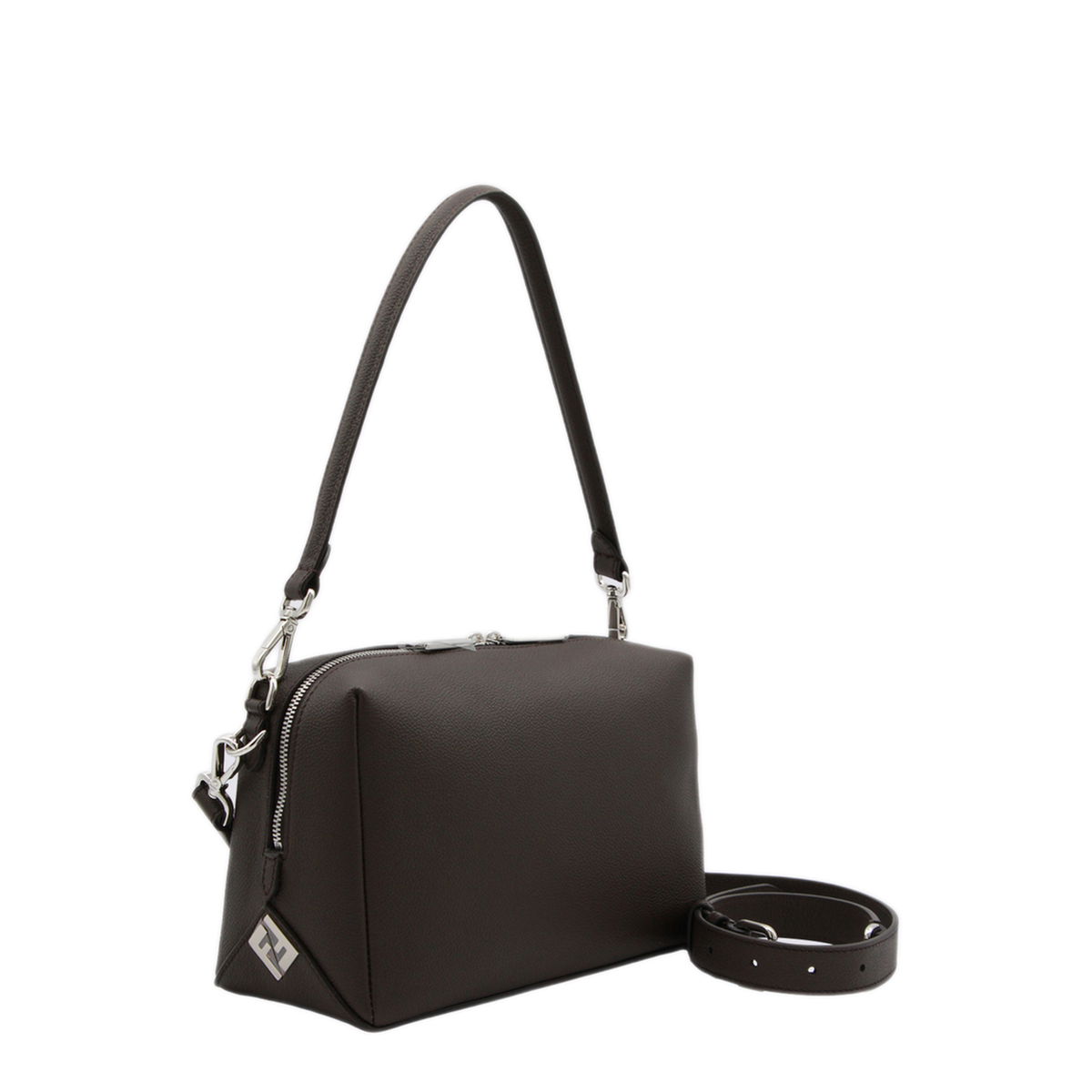 Lui Medium Leather Shoulder Bag - Chocolate brown