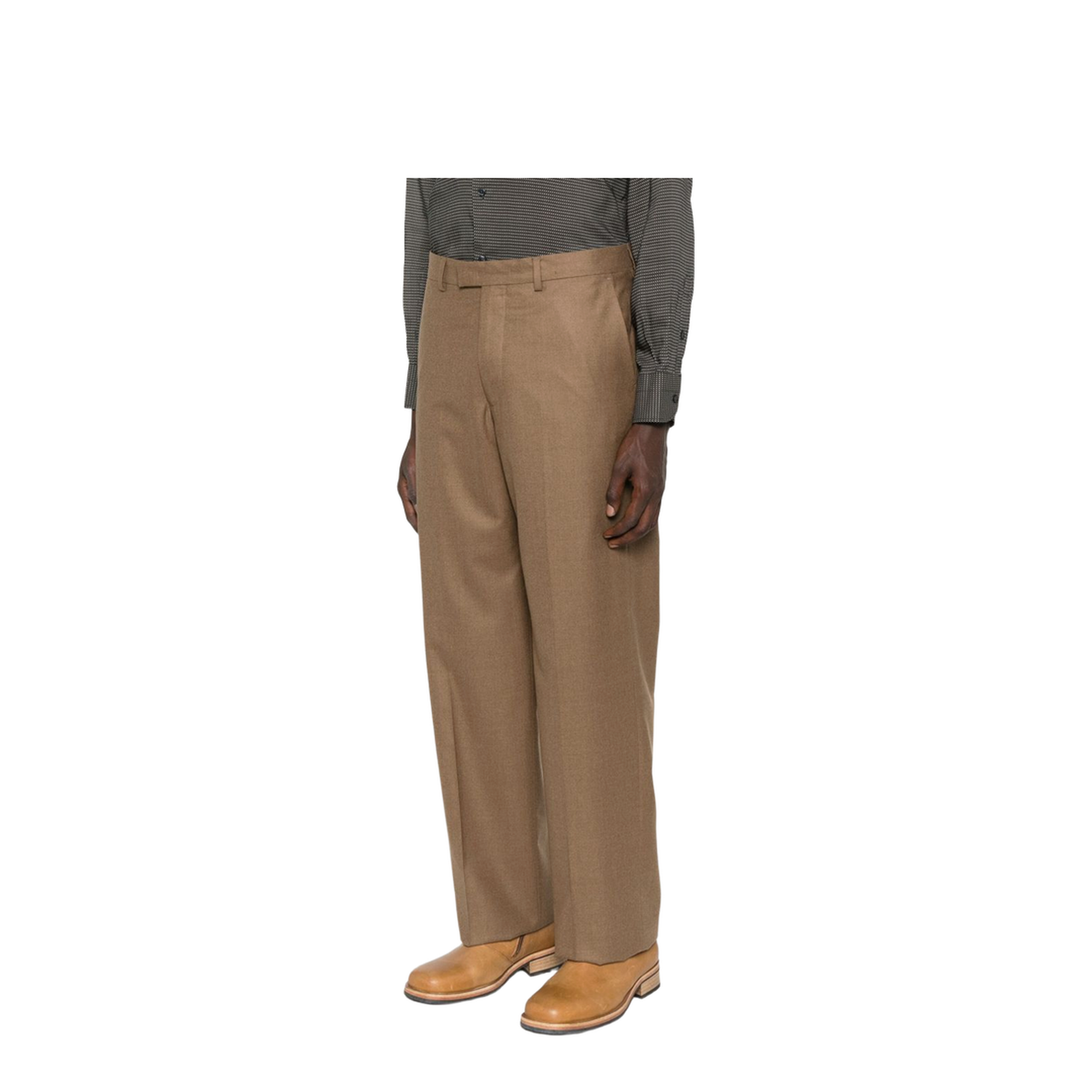 Brown Front Slash-Pockets Trousers