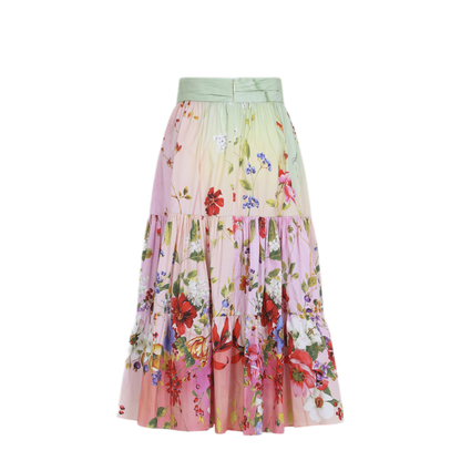 MAYFEYR - ROBERTO CAVALLI - Miami Flowers Cotton Midi Skirt - WQT3033AR32D0509