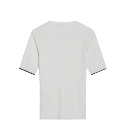 White Cashmere and Silk Knit Top