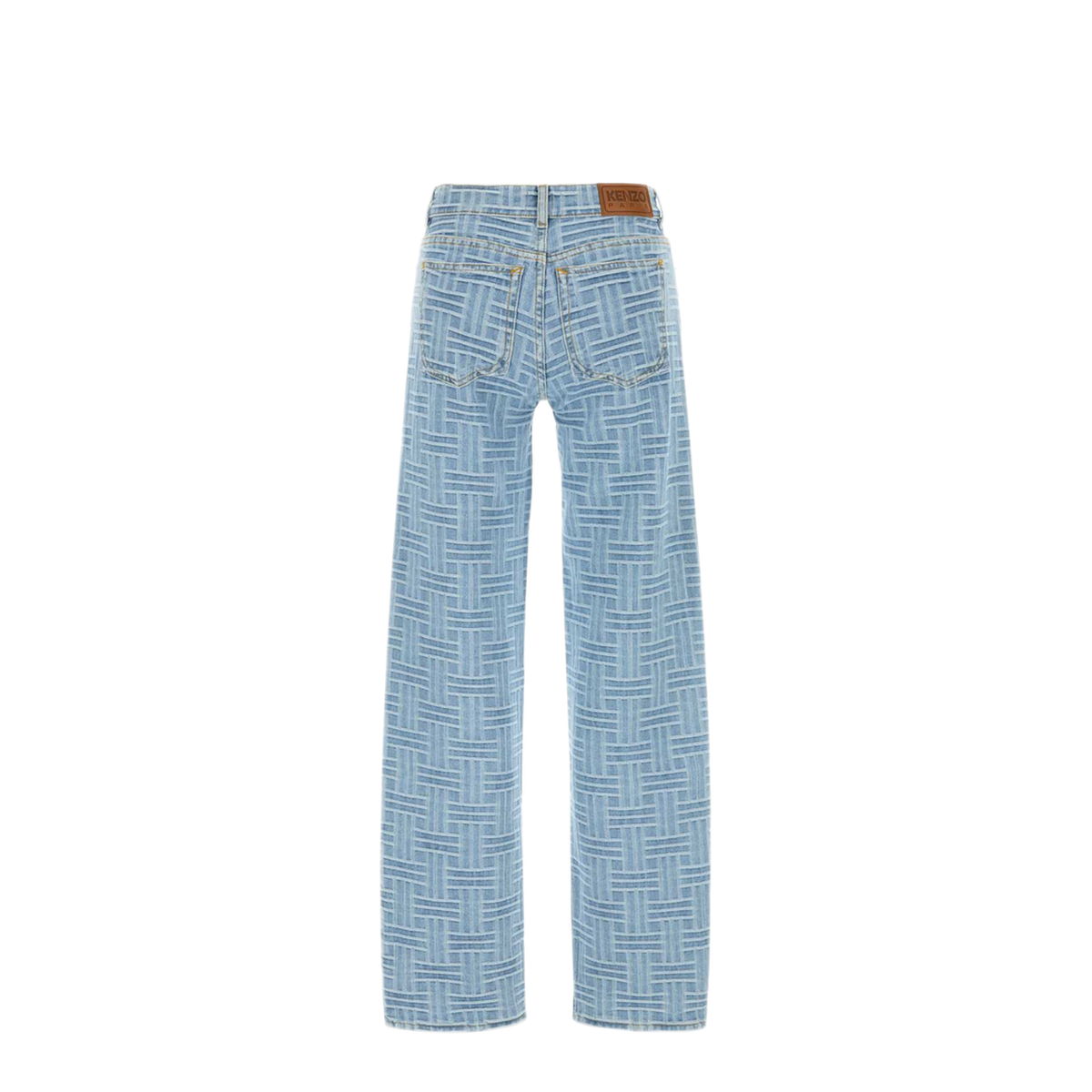 MAYFEYR - Kenzo - Bleached Blue Denim Embroidered Jeans - FF52DP2166J4DB