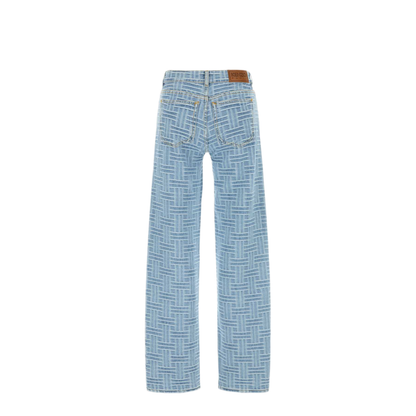 MAYFEYR - Kenzo - Bleached Blue Denim Embroidered Jeans - FF52DP2166J4DB