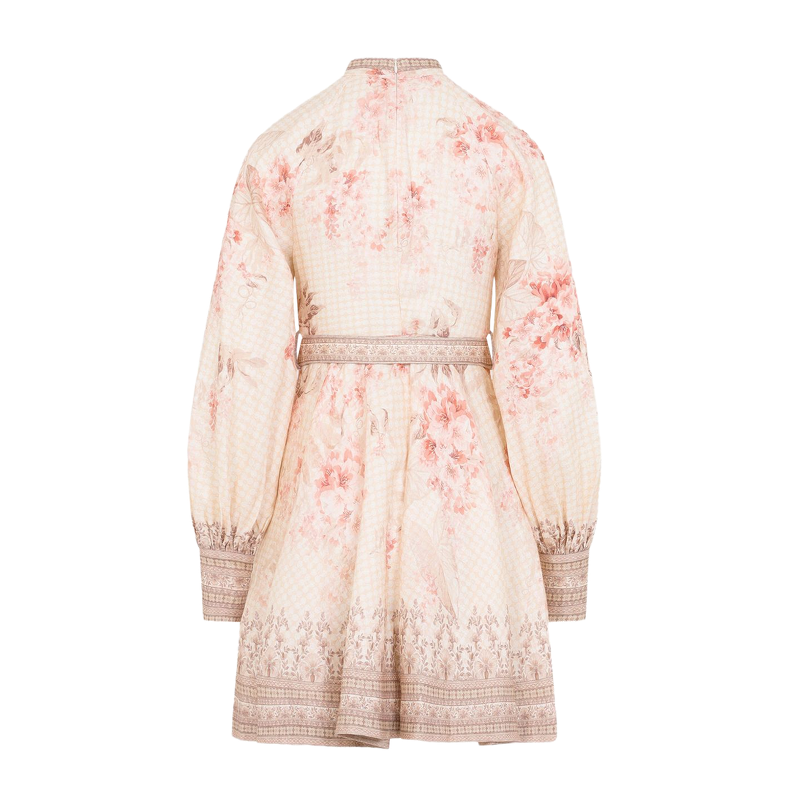 Beige Printed Mini Dress